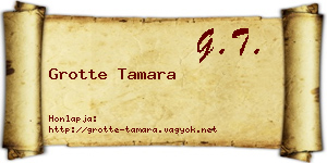 Grotte Tamara névjegykártya
